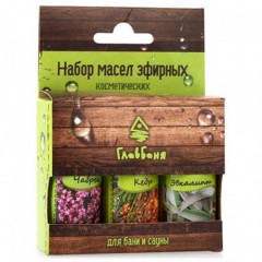 Набор масел эфирных Главбаня (кедр, чабрец, эвкалипт), 3х17 мл для бани