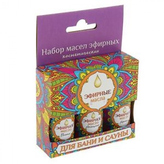 Набор масел эфирных (кедр, эвкалипт, пихта), 3х17 мл для бани