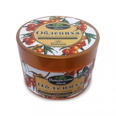 Натуральное мыло для ухода за телом и волосами "Облепиха", 450 г для бани