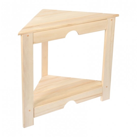 Столик угловой 70х50х60см с полкой, из лиственных пород