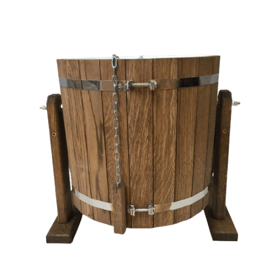 Обливное ведро из дуба 16 л. с пластиковой вставкой