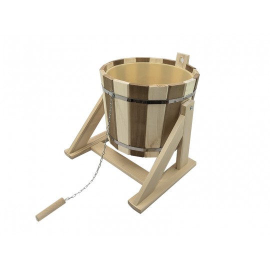 Обливное ведро 16л с пластиковой вставкой, липа ТЕРМО