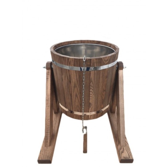 Обливное ведро из дуба 12 л. с нержавеющей вставкой