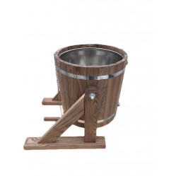 Обливное ведро из дуба 16 л. с нержавеющей вставкой