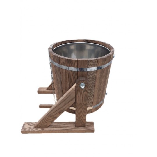 Обливное ведро из дуба 16 л. с нержавеющей вставкой