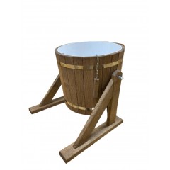 Обливное ведро темный дуб 20л с пластиковой вставкой