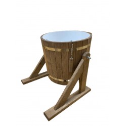 Обливное ведро темный дуб 20л с пластиковой вставкой