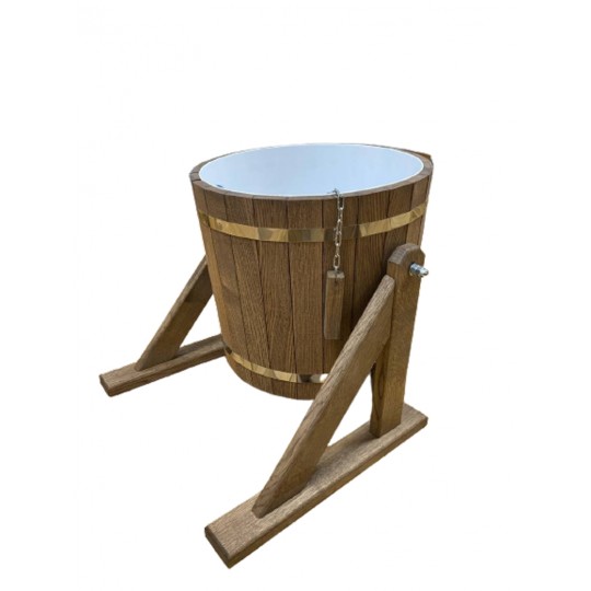 Обливное ведро темный дуб 20л с пластиковой вставкой