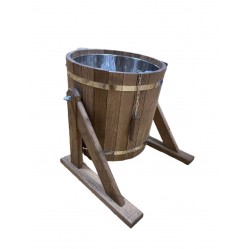 Обливное ведро темный дуб 20л с нержавеющей вставкой