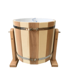 Обливное ведро зебра ольха-липа 20л. с пластиковой вставкой