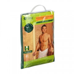 Махровый комплект для мужчин (накидка 140х60см + рукавица) зеленый