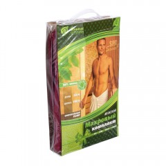 Махровый комплект для мужчин (накидка 140х60см + рукавица) бордовый