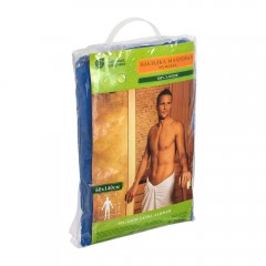 Махровая накидка для мужчин синяя (140х60 см)