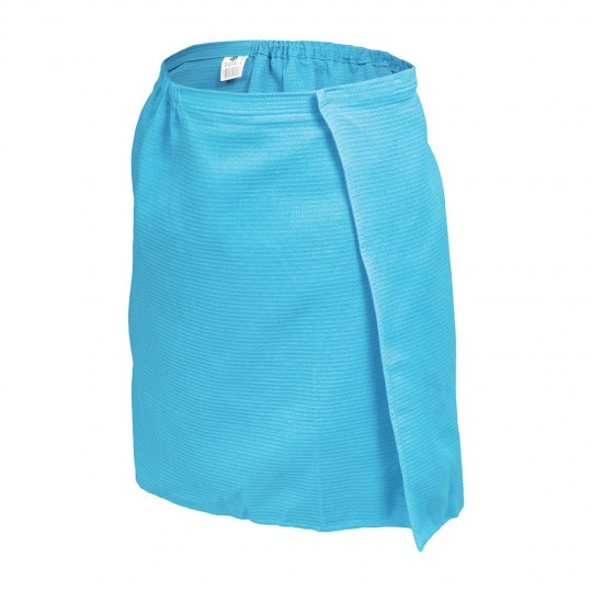 Вафельная накидка для мужчин голубая (145х60 см)