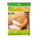 Вафельная накидка для мужчин голубая (145х60 см)