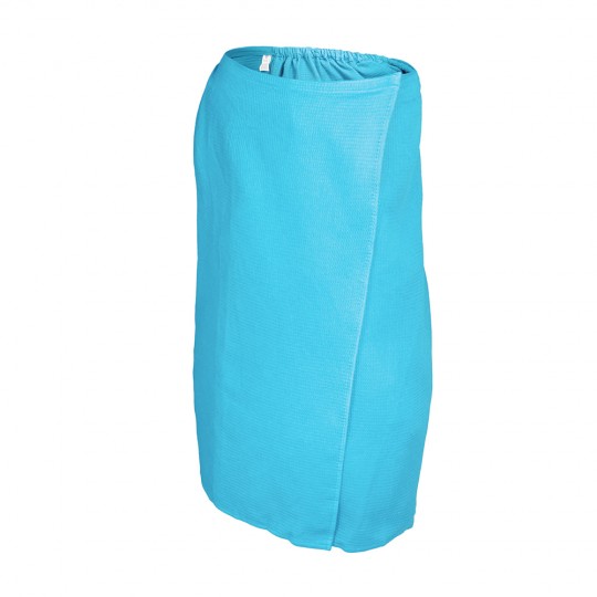 Вафельная накидка для женщин голубая (145х78 см)
