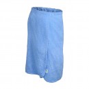 Махровая накидка для женщин голубая (140х80 см)