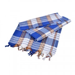 Традиционное турецкое полотенце Пештемаль для бани (80х180 см) синее