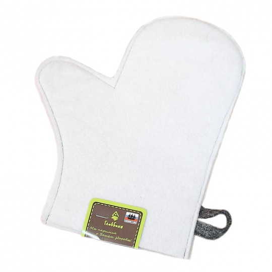 Рукавица банная белая