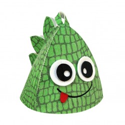 Шапка банная «Дракончик с гребнем», фетр зелёный