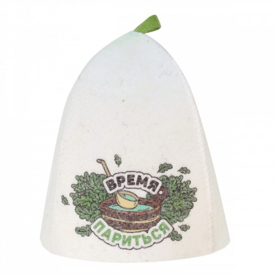 Шапка банная принт Время париться (войлок)