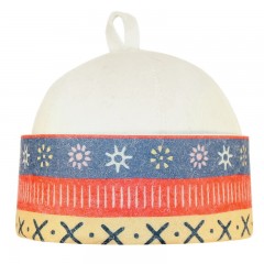 Шапка банная принт «Скандинавский орнамент», фетр белый