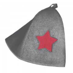Шапка для бани и сауны со звездой, войлок серый арт. Б40101