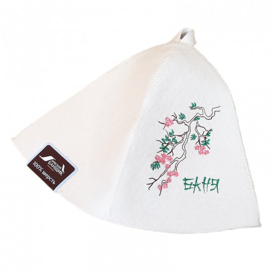 Шапка Сакура (фетр белый)