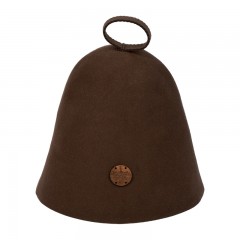 Шапка бесшовная, коричневая, с деревянным логотипом