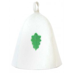 Шапка банная с аппликацией "Дубовый лист" эконом, войлок, синт. арт.Б040