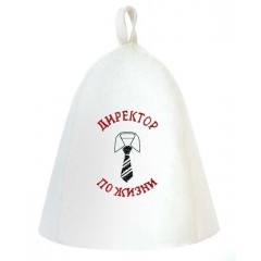 Шапка банная, принт "Директор по жизни" эконом, войлок синт. арт.Б04015