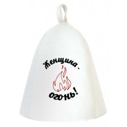 Шапка банная, принт "Женщина-огонь" арт. Б04016