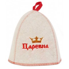 Шапка банная вышивка "Царевна" войлок арт. Б41001