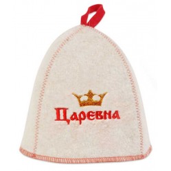 Шапка банная вышивка "Царевна" войлок арт. Б41001