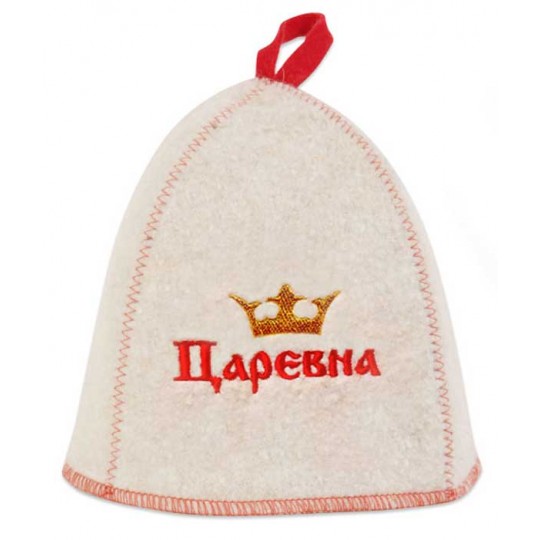 Шапка банная вышивка "Царевна" войлок арт. Б41001