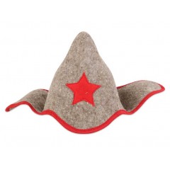 Шапка банная "Будёновка" войлок серый арт. Б413