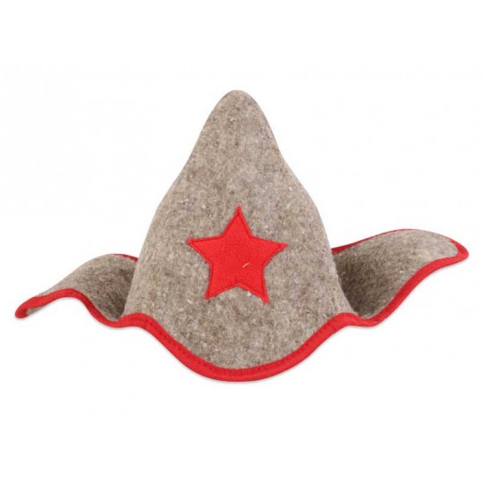 Шапка банная "Будёновка" войлок серый арт. Б413