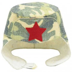 Шапка банная "Ушанка "Камуфляж" войл. арт. Б41901