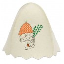 Шапка банная "Юный банщик" фетр белый арт. Б45011