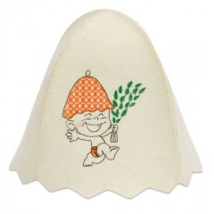 Шапка банная "Юный банщик" фетр белый арт. Б45011