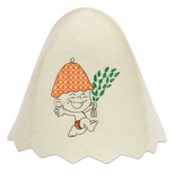 Шапка банная "Юный банщик" фетр белый арт. Б45011