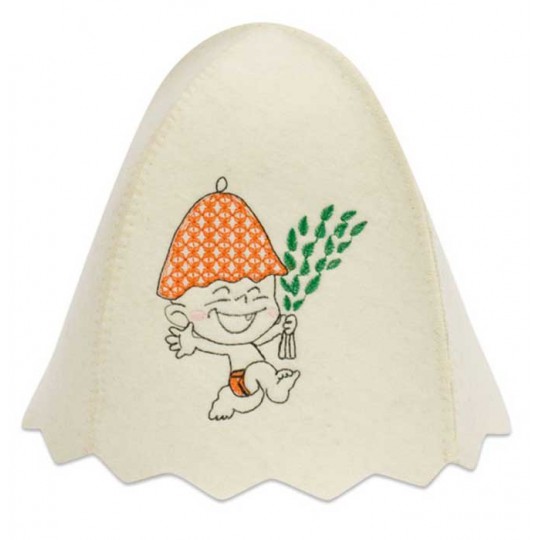 Шапка банная "Юный банщик" фетр белый арт. Б45011