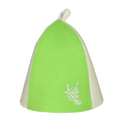 Шапка банная вышивка Шайка с веником (фетр)