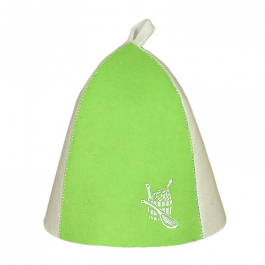 Шапка банная вышивка Шайка с веником (фетр)