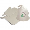 Подарочный набор 3 предмета (шапка С легким паром, рукавица, коврик) в коробке