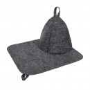 Подарочный набор 2 предмета (шапка, коврик) серый