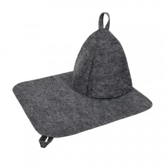 Подарочный набор 2 предмета (шапка, коврик) серый