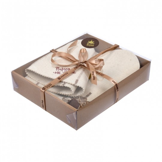 Набор «Парься от души» из 2-х предметов (шапка, коврик)