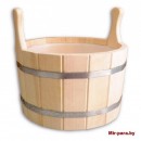 Шайка с 2-мя ручками и пластиковой вставкой, липа (20л)