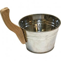 Ушат 3л нержавеющая сталь, ручка дуб